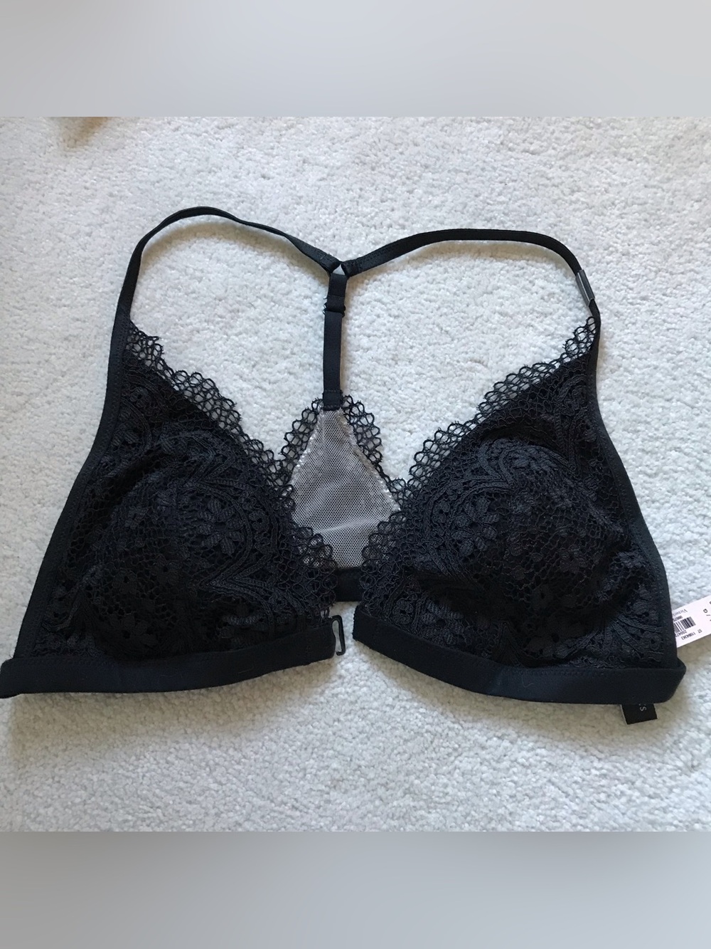 Victoria's Secret Black Lace Racerback Bralette NWT Large